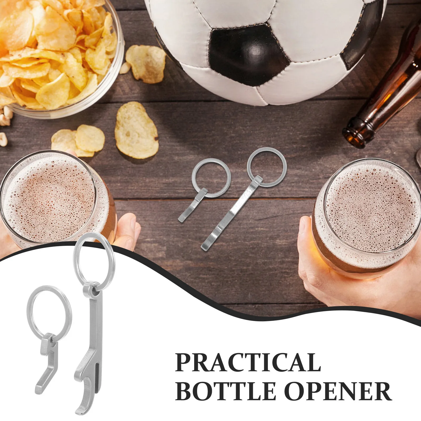 

4Pcs Keychain Bottle Opener Stainless Steel Compact Portable Beer Bottle Opener Multifunction Screwdriver Beer Accessories