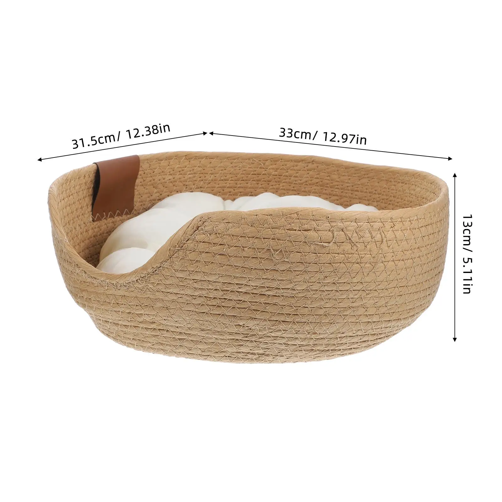  Casa de verano para mascotas, nido para dormir para cama de gatos, cesta para tejano, agujero de tejido de hierba de cola de gato