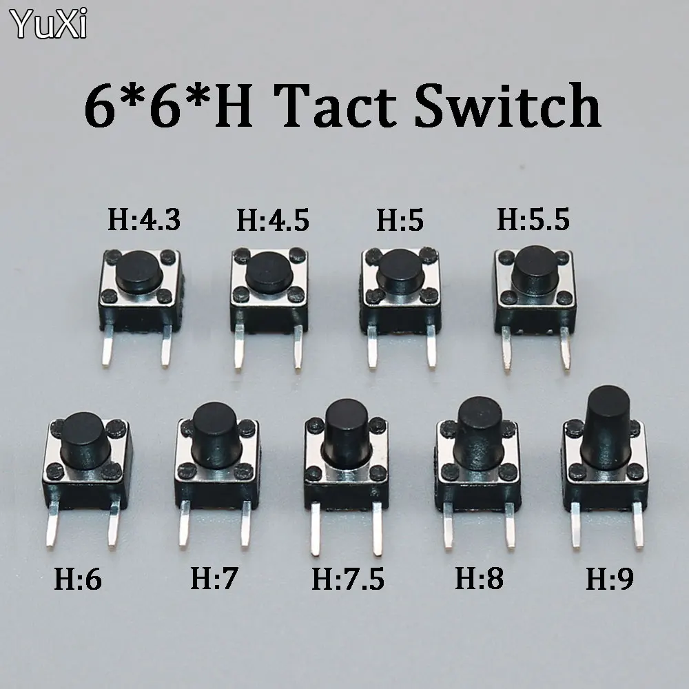 90Pcs 6*6 Tact Switch Tactile Push Button Switch Kit Height: 4.3 ~9MM DIP 2P micro Switch 6x6 Key Switch For Arduino