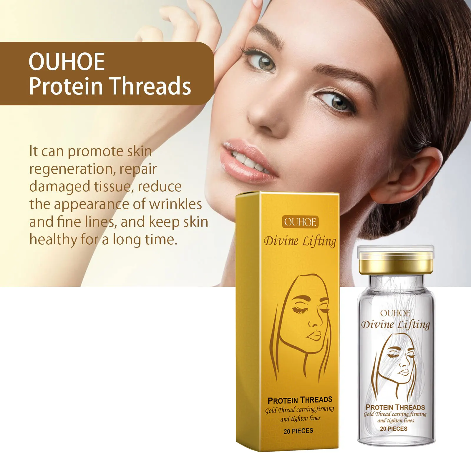 Protein Thread Face Lifting Filler Fade Fine Lines Smoothing Firming Tightening Moisturizing Plumping Collagen Facial Skin Care