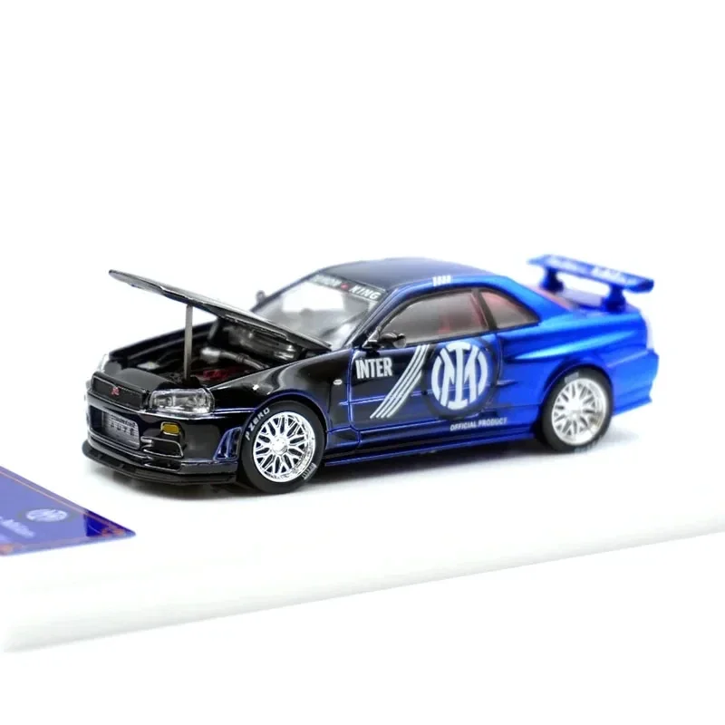 

King Demon в наличии 1:64 Auto Skyline GTR R34 хромированная литая диорама модель автомобиля коллекция игрушек