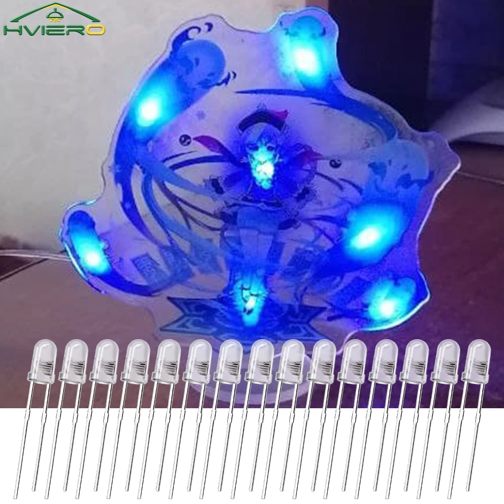 

100/200X Round Led Home DIY Advertising Lamp 1.8-3.4V 3mm Decoration Energy Saving Ultra Bright Light Beads Signage Decorations