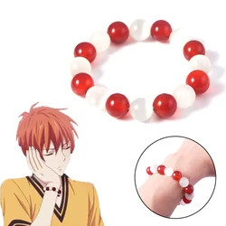 Anime Fruits Basket Bracelet Cosplay Souma Kyo Beads Agate Bracelet Jewelry Costume Accessories Prop White Red Crystal Bracelets