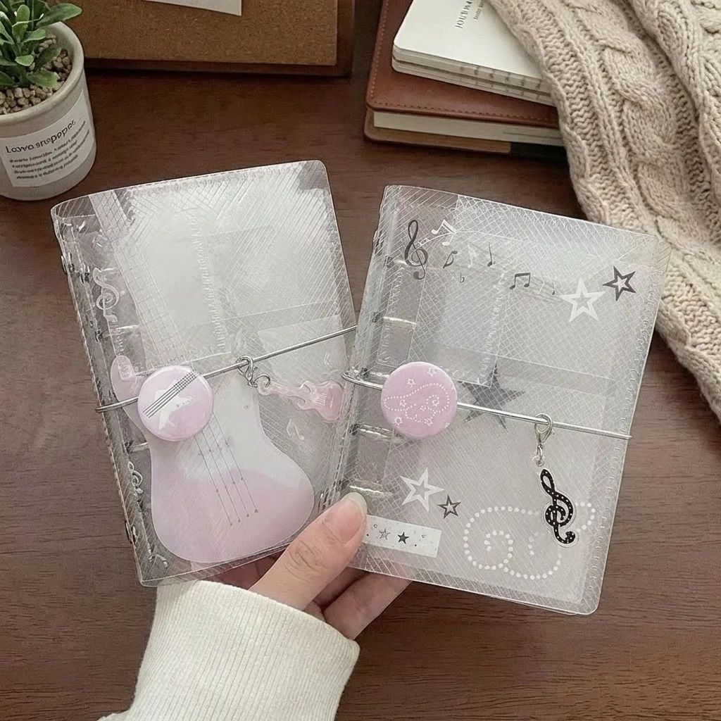 Scrapbook M5 Binder Pages Binder Refill Music Theme Photo Album Transparent Pages Inner Page Card Binder Notebook Photo Storage