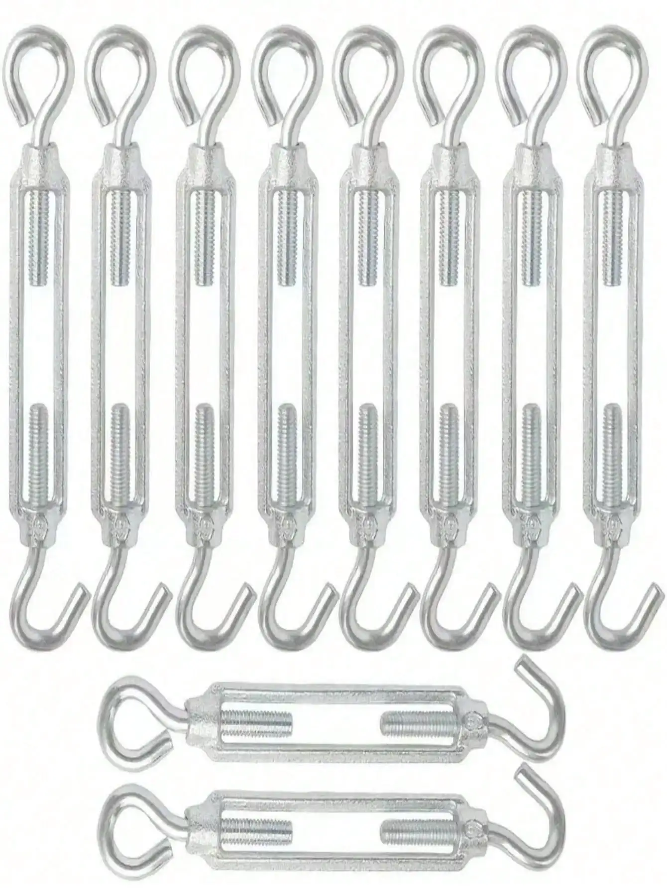 Juego de ganchos tensor ajustables de 2/6/12 piezas, adecuados para cables, cuerdas metálicas, toldos para exteriores, velas, tiendas de campaña, sin necesidad de electricidad o batería