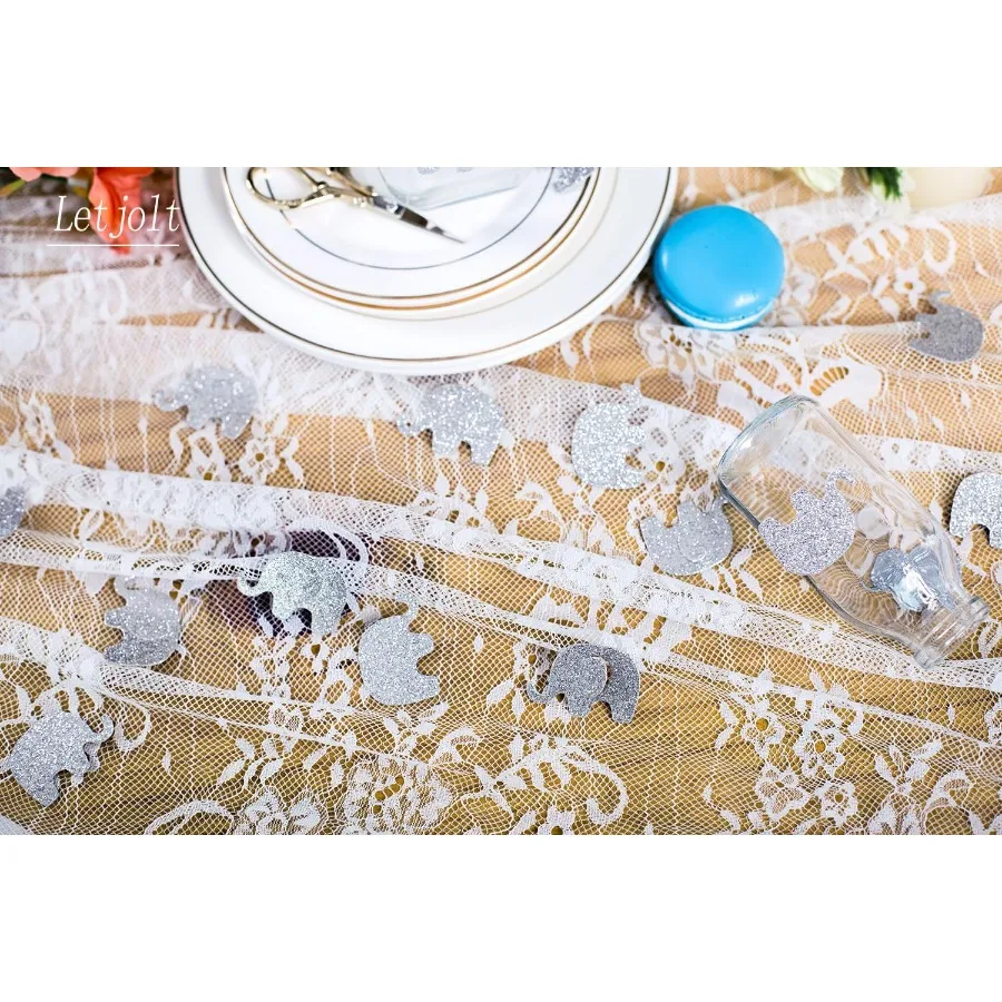 Decorações de confete de elefante para chá de bebê, botão para chá de bebê, suprimentos para festa de aniversário, tema de elefante, gênero re