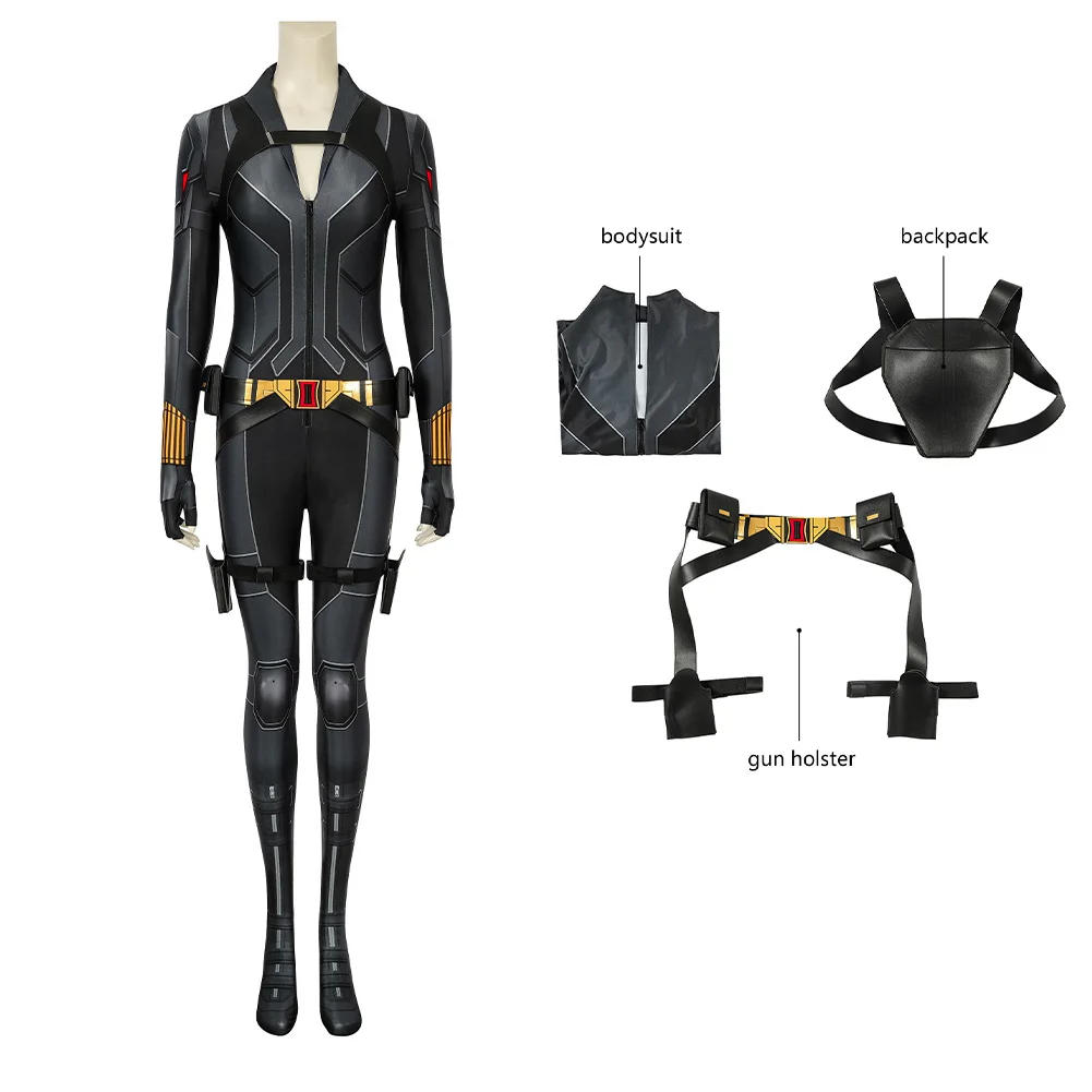 Natasha Romanoff Cosplay Kostuum Vrouwen Jumpsuits Zwart Fantasia Vermomming Halloween Carnaval Pak