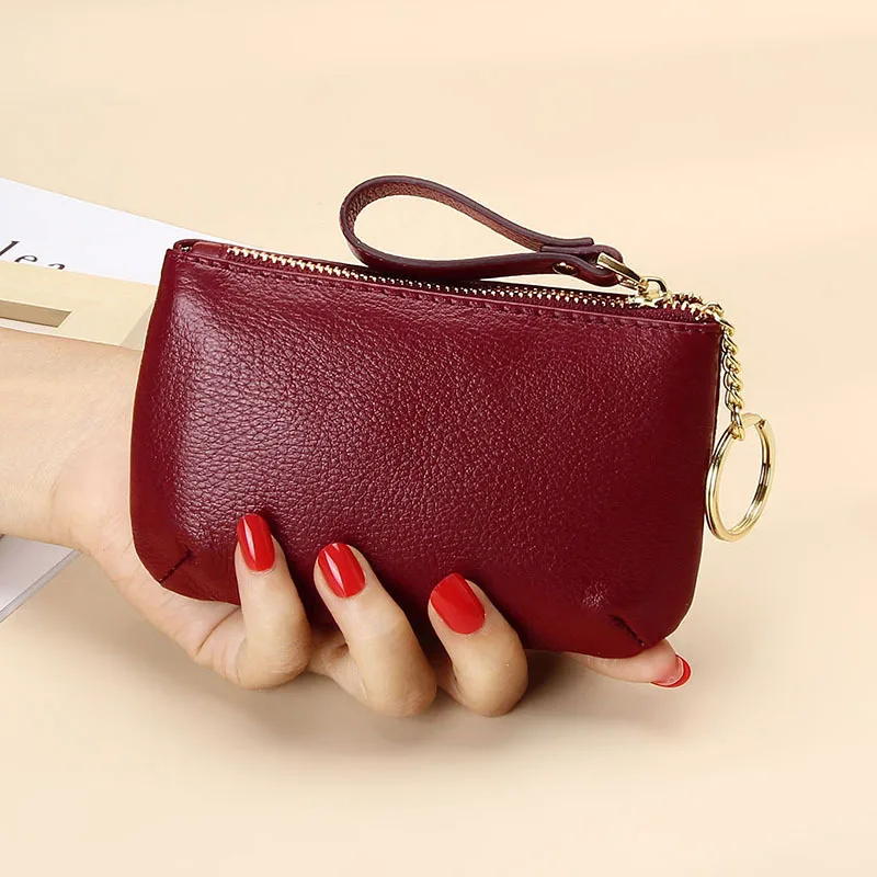 Genuine Leather Women's Wallet Fashion Short Coin Purse Card Holder Small Ladies Wallet Female  Zippers Mini Clutch Purses