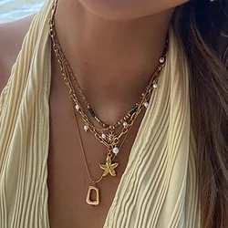 Yori Statement Stainless Steel Necklace 18K PVD Plated High Quality Charm Stylish Golden High-Grade Fashion Shiny Jewelry Gift