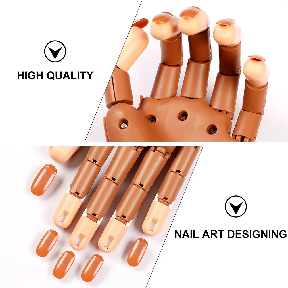 

300pcs Practice Nails False Manicure Kit Coffee Plastic Press On Nail Art Supplies For Beginners Gel Wrap Training