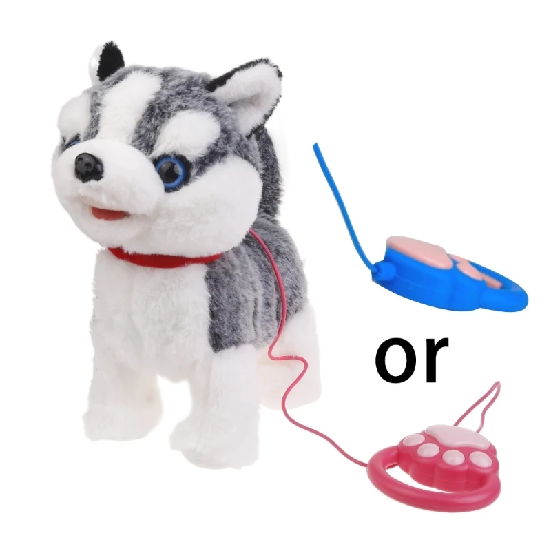 Electric Singing Dog Toy Walking Animal with Leash Rope Talking Puppy Toy Lovely Music Animal Toy Toddler Crawling Toy