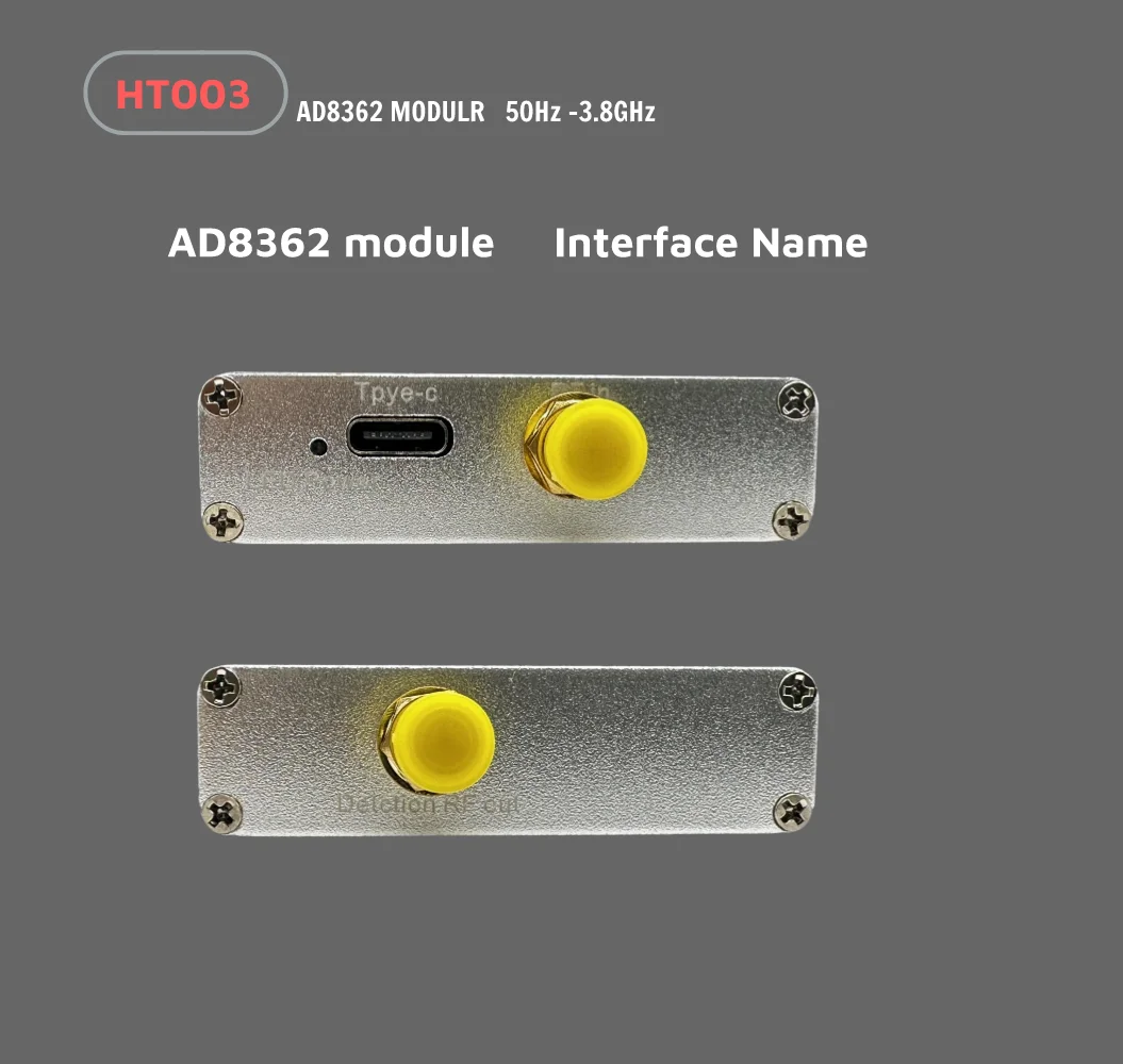 HTOOL HT003 Log Power Detector 1M-8GHz 70dB Input -52 dBm ~ +8dBm Measure and Control Power Aluminum Alloy Shield Case