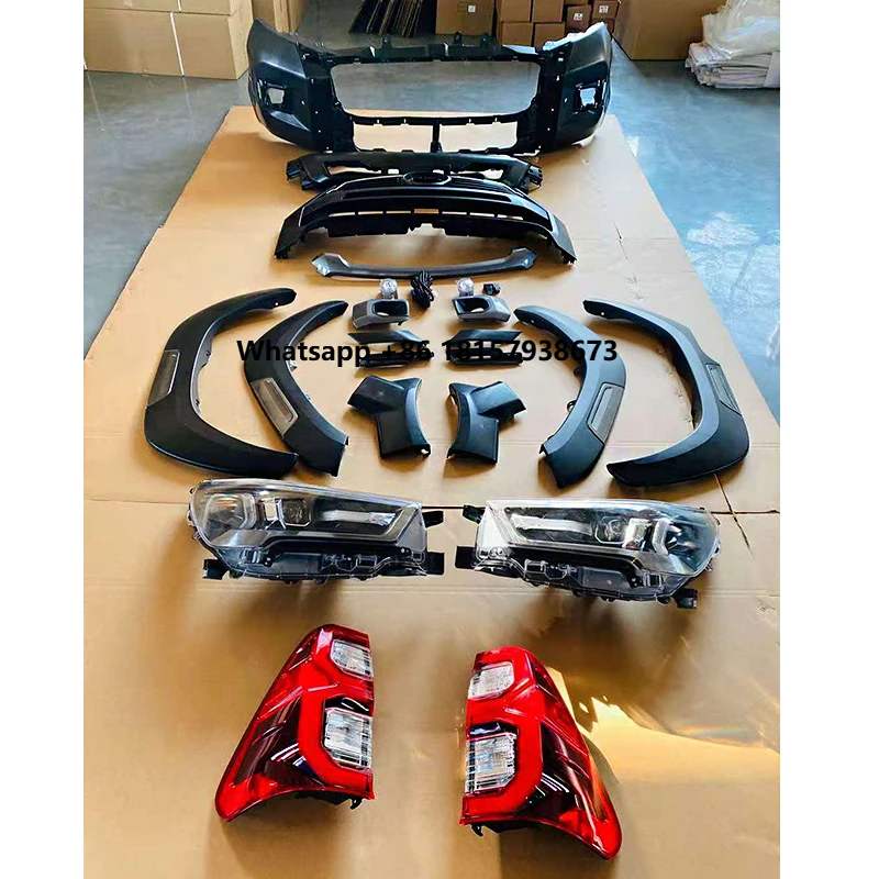 

Hot Selling Car Body Kits with Front Bumper Assembly for Hilux 2016-2018 up to Rocco Model ABS PP 2021