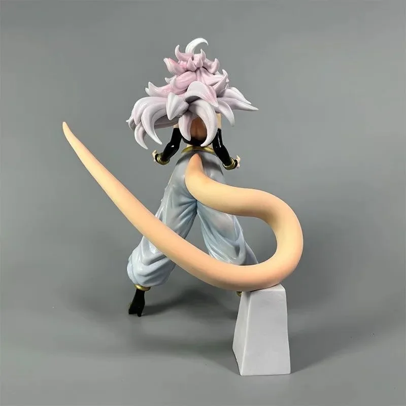 28cm Dragon Ball Android # 21 posição permanente anime figura modelo estátua fãs coleção decoração de mesa ornamento brinquedo presente