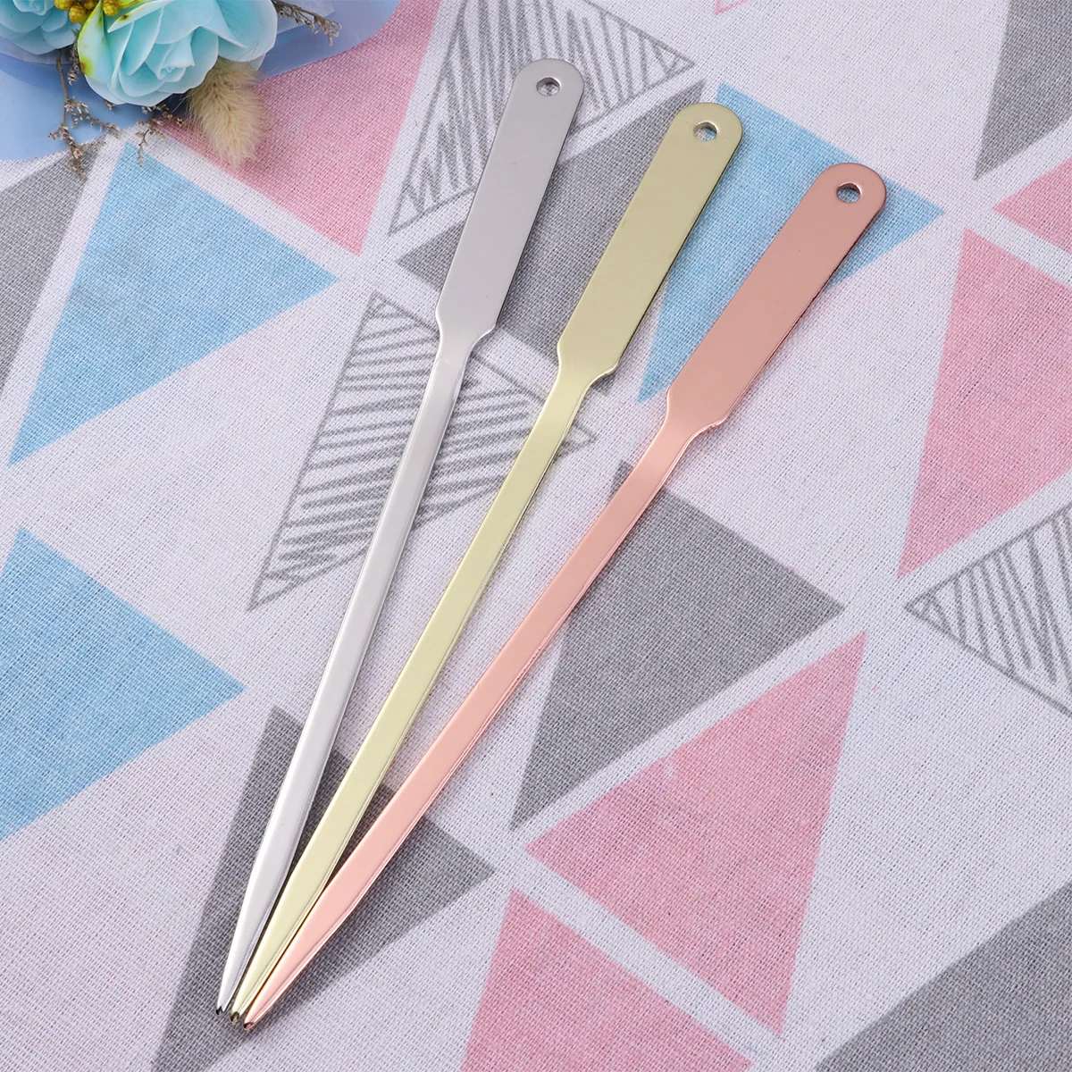 3 Pcs Compact Letter Opener Pointed Paper Stainless Steel Envelope Print Hand Hanging