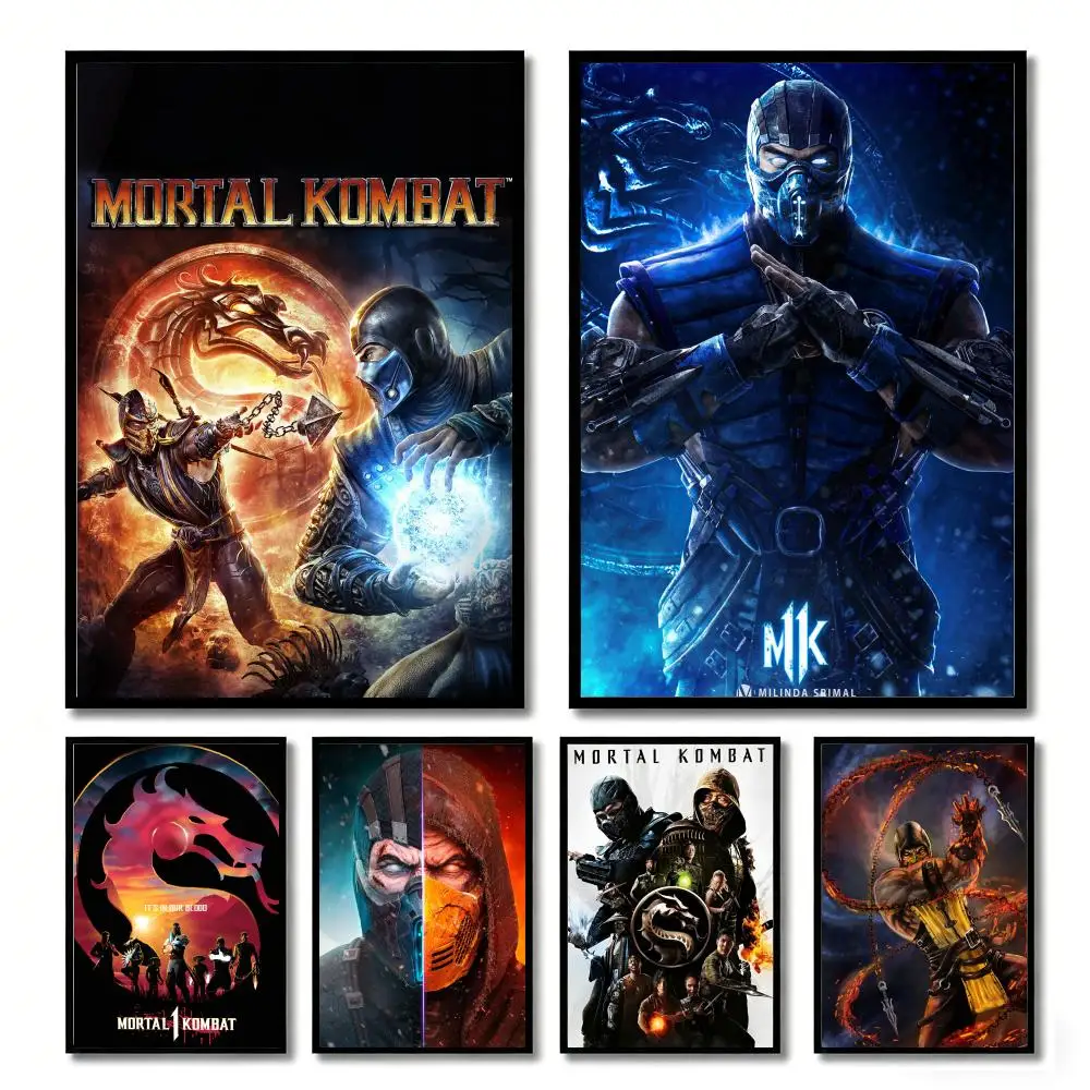 Game M-Mortal Kombat Painting Calligraphy Canvas Poster Wall Art Aesthetic Home Decoration for Living Room