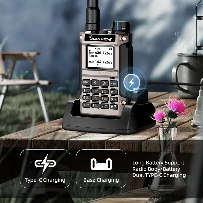 Quansheng UV-K1(8) 50-600 ميجا هرتز كامل النطاق هوائي لاسلكي تخاطب UHF VHF هام راديو نسخة لاسلكية نوع-C شحن