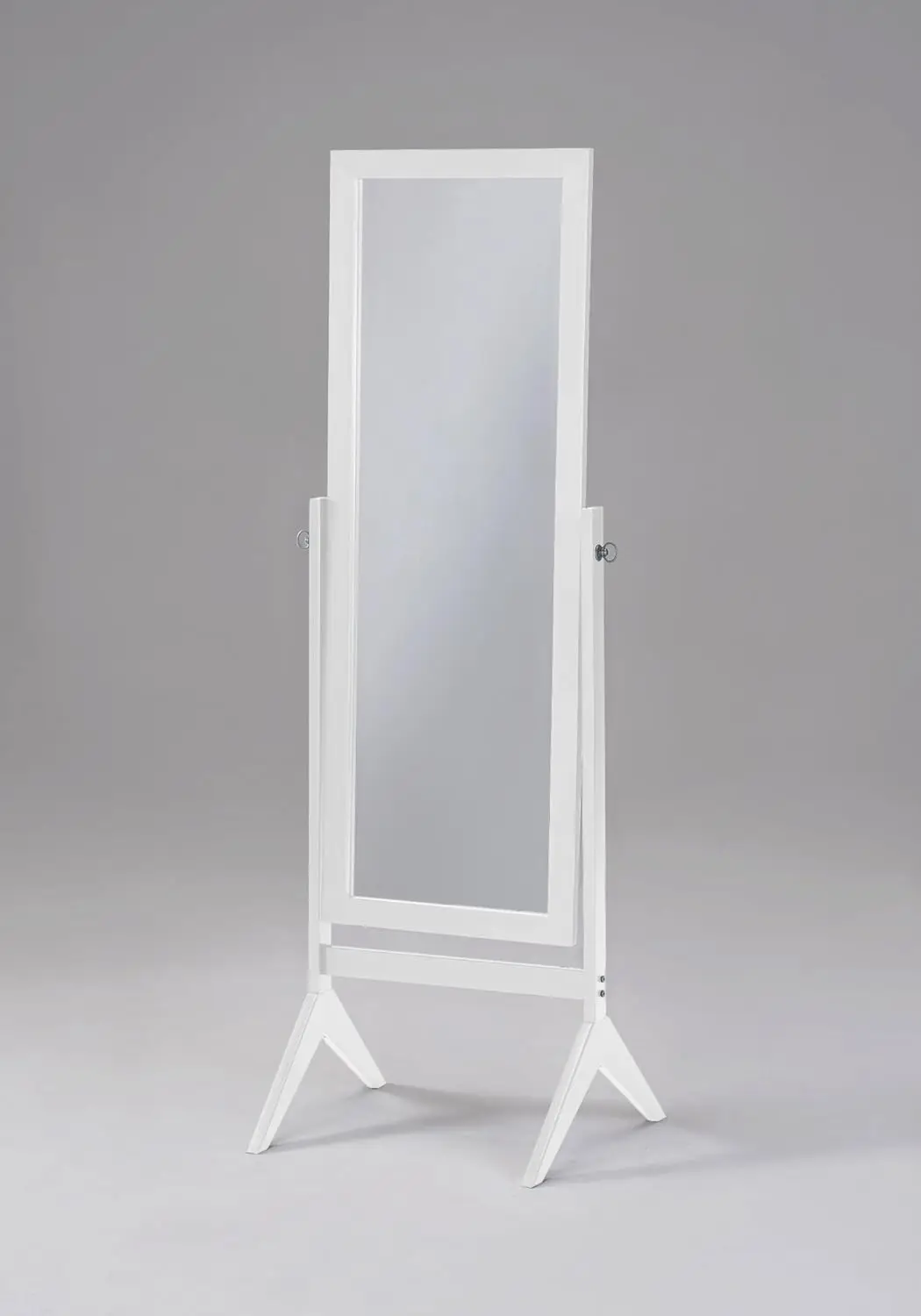 

White Finish Wooden Cheval Bedroom Free Standing Floor Mirror