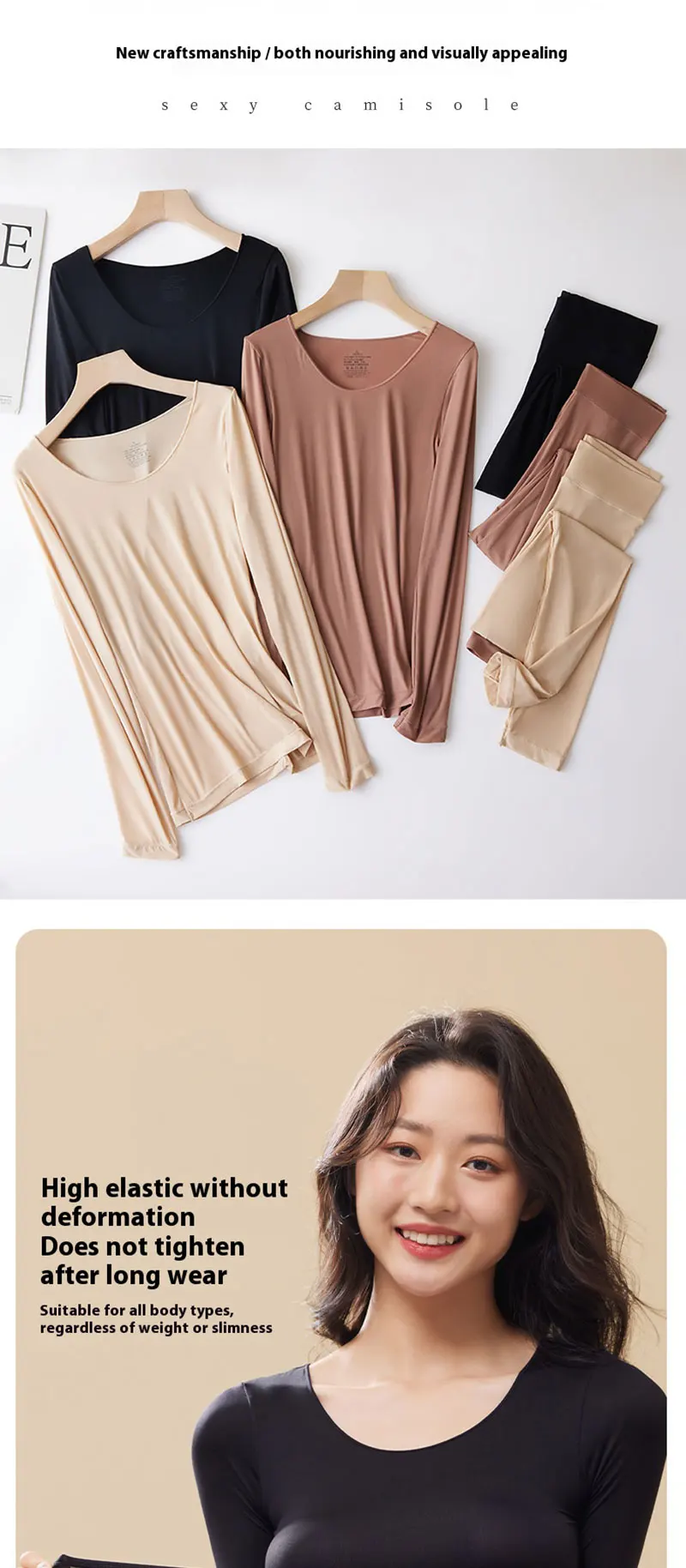 1 Set Sexy frauen Thermo-unterwäsche Winter Kleidung Nahtlose Dicke Warme Dessous Frauen Thermische Kleidung Set Frau 2 stück – Detail 8