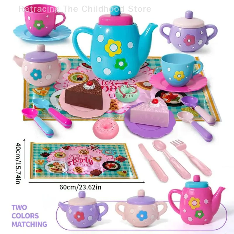 1 conjunto de casa de bonecas simulação bule xícara de chá comida fingir jogar modelo brinquedo cozinha chá da tarde brinquedos para menino menina presente aniversário