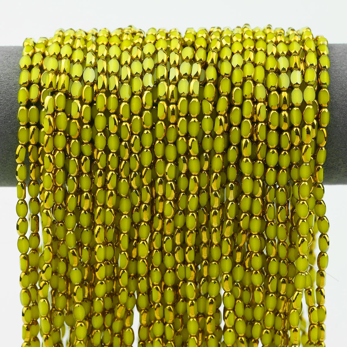 4x6mm Crystal Glass Beads Plating Gold Color Briolette Oval Loose Spacer Beads For Jewelry Making Bracelet Necklace Earrings DIY