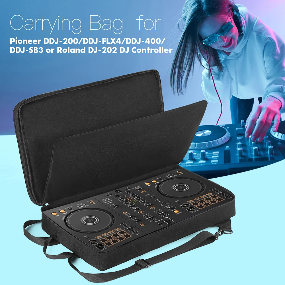 

DJ Backpack for Pioneer DDJ-400 DDJ-FLX4 for Roland DJ-202 Carrying Case Travelling Case Anti-scratch Adjustable Shoulder Strap