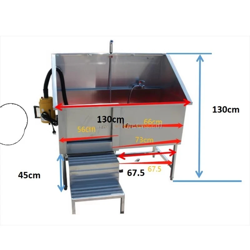 อ่างอาบน้ำสัตว์เลี้ยงสำหรับงานหนัก ES-3 พร้อมประตูแบบเคลื่อนย้ายได้และเครื่องเป่าลมแห้งเร็ว ทำความสะอาดง่าย