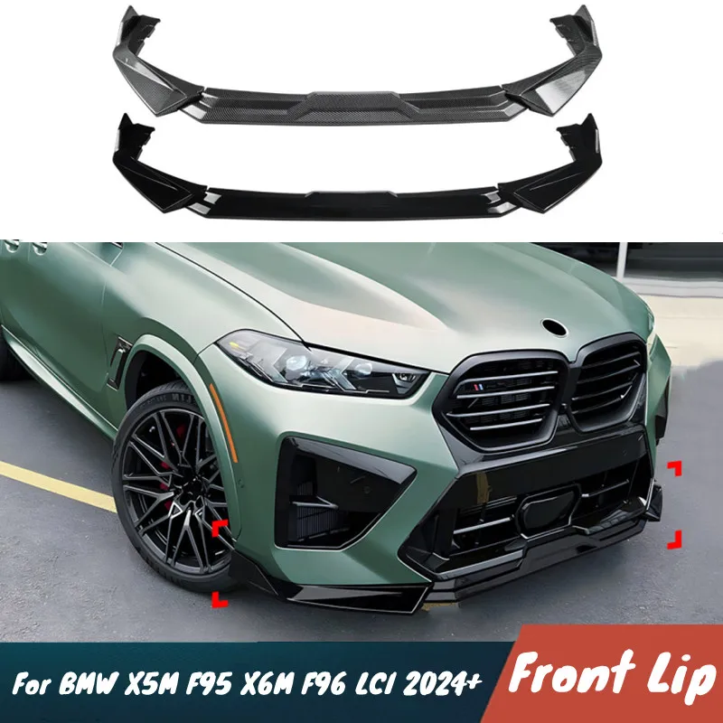 

For BMW X5M F95 X6M F96 LCI 2024+ Car Front Bumper Lip Spoiler Splitter Protective Cover Body Kit Exterior Tuning Accessories