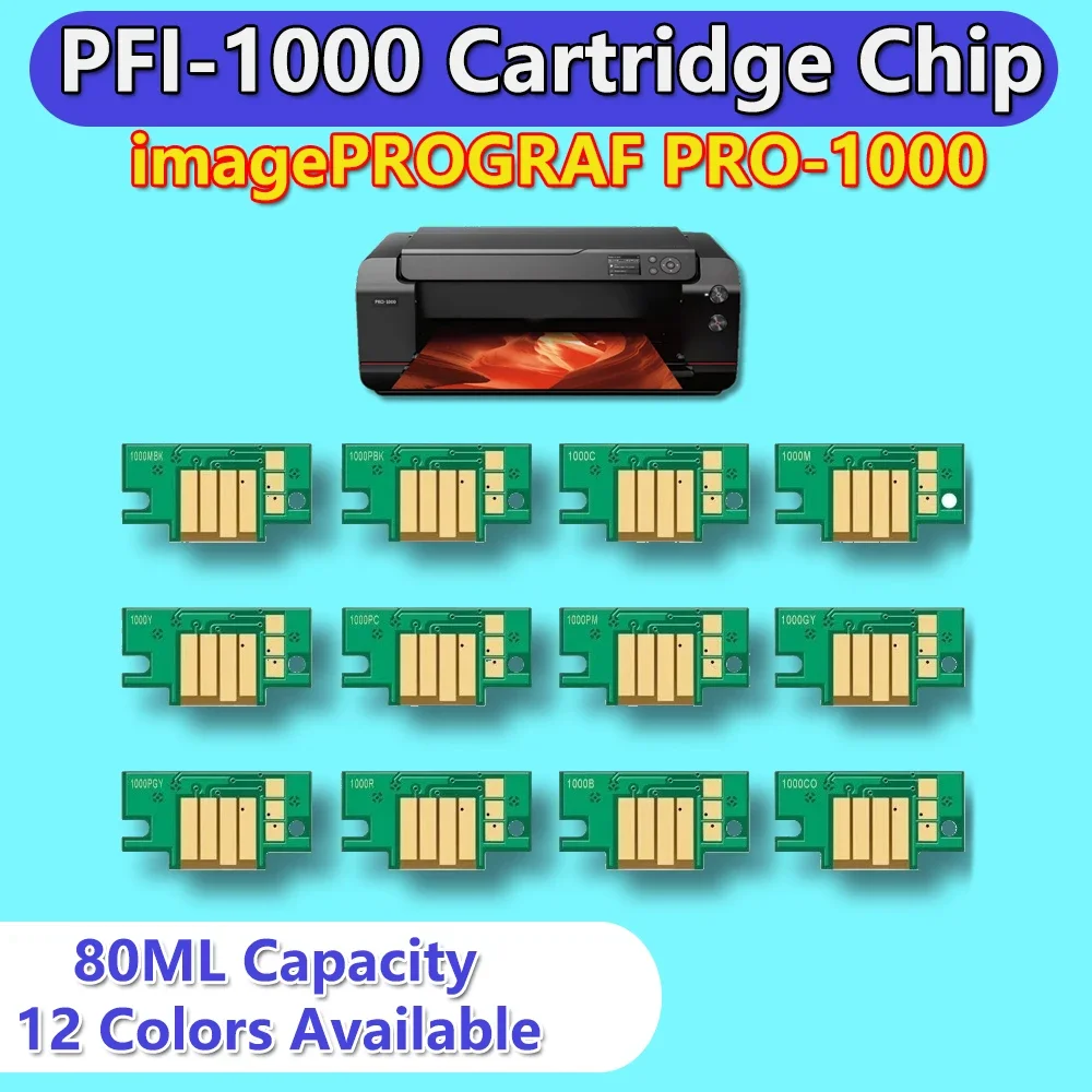 PFI-1000 Chips For Canon PFI 1000 PFI1000 Ink Cartridge Chip imagePROGRAF PRO-1000 PRO1000 Printer Auto Reset Permanent Chip ARC