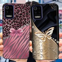 For LG K52 K42 K62 2020 Phone Case Back Cover Black Matte Soft TPU Silicone Bumper Shell For LG Q52 Q62 LGK52 K 62 Butterfly Bag