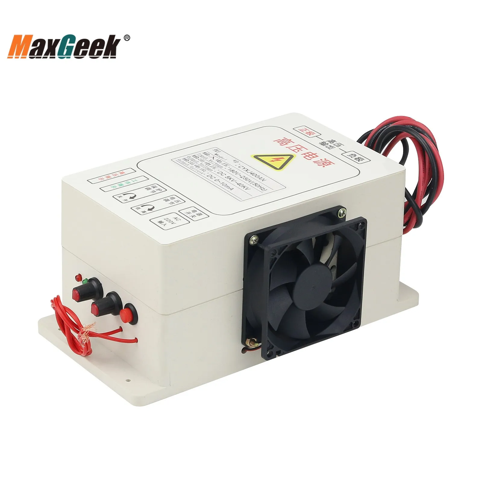 Maxgeek CX-400A HV Power Supply 5KV-40KV One-Way Output for Electrostatic Ionization Air Purification