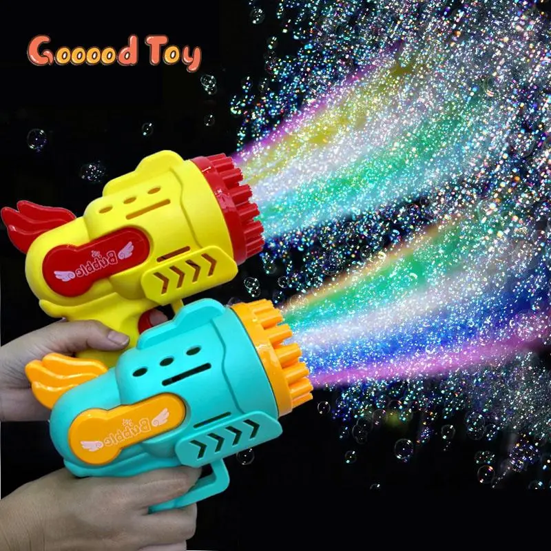 Dmuchawa do maszyna do baniek mydlanych mydlanych dla dzieci z pistolet-zabawka z do z 29 otworami i wodne zabawki prezent dla chłopca i dziewczynki