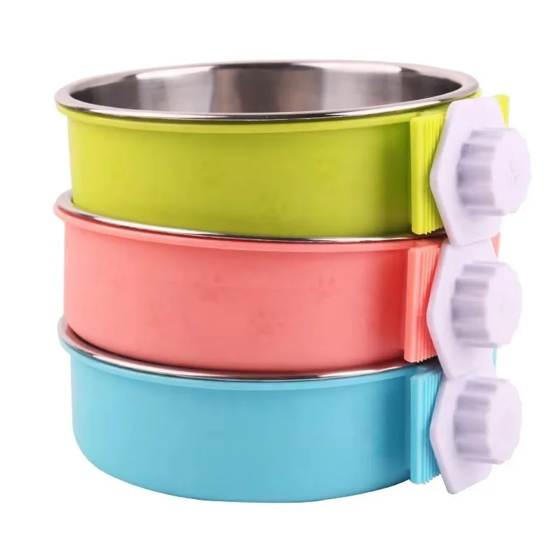 

Hot Sell Stainless Steel Dog Bowl Pet Food Water Feeder Hanging Food Water Pets