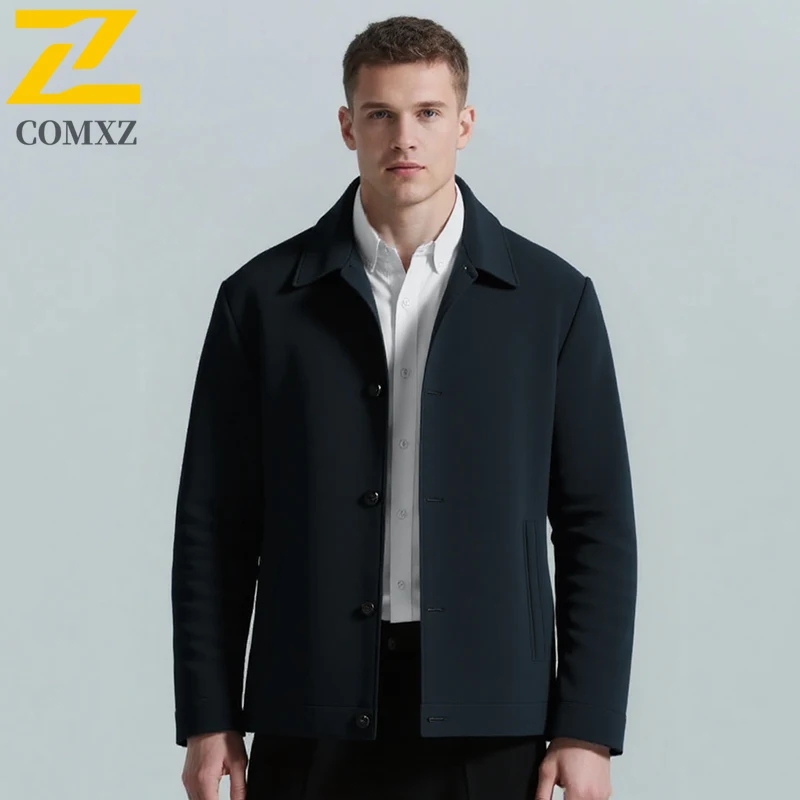 

COMXZ Men's 2025 New Fashion Classic Comfortable Breathable Collar Jacket Outdoor Leisure Versatile Business Button Men's Wear