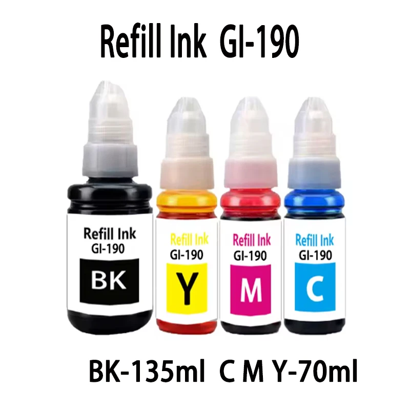 Tinta de recarga GI190 GI-190 para impresoras Canon PIXMA G1100 G1110 G2100 G2110 G3100 G3102 G3110 G3111 G4100 G4110 G4111