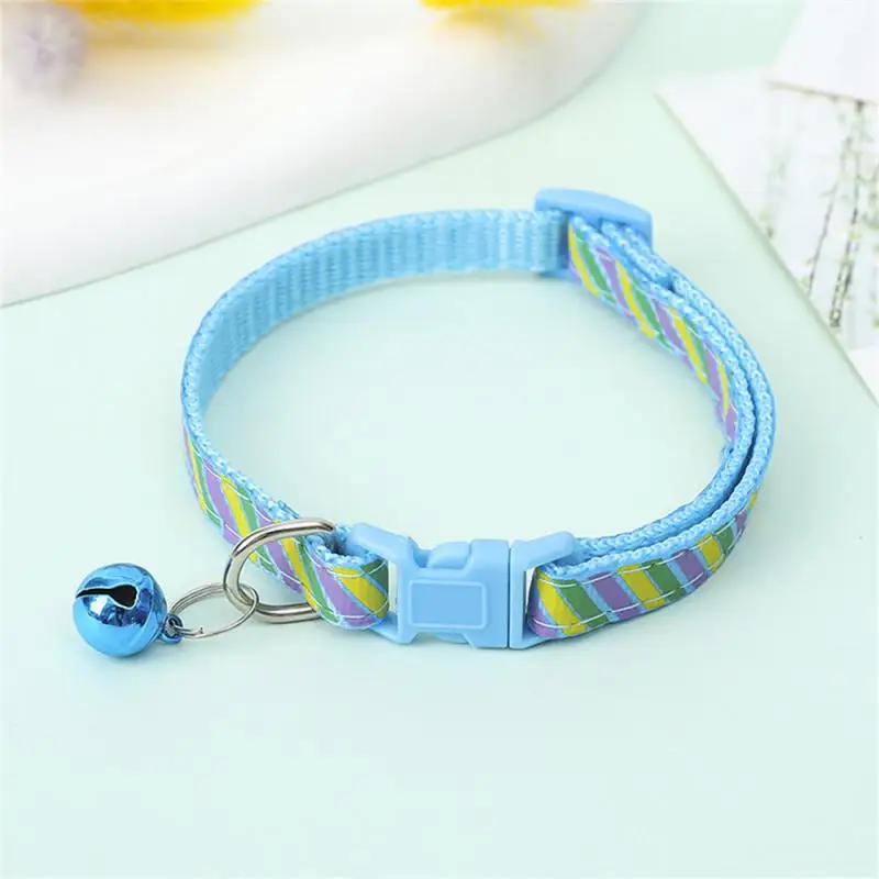 3-1PCS Cat Collar Adjustable Dog Collar With Bell Twill Printed Anti-bite Leather Pet Collars Fashion Cat Pet Accessories