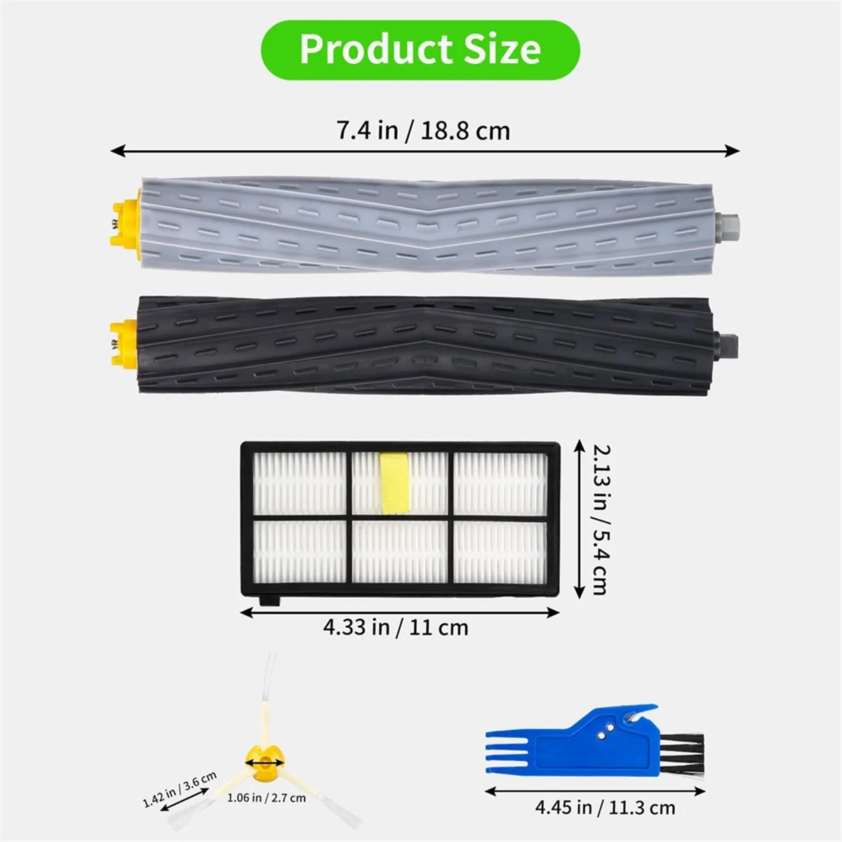 A78E-Für iRobot Roomba 860 865 870 880 896 960 966 971 976 980 981 Roboter Staubsauger Wichtigsten Seite pinsel Hepa-Filter Teile