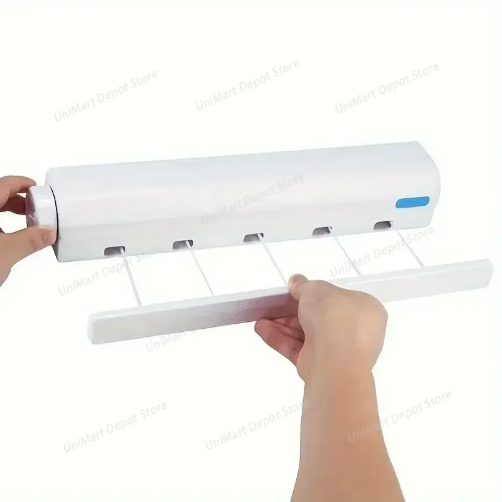 Retractable Clothesline, Punch-mounted Spring Clothes Hanger, Indoor Balcony Nylon Invisible Drying Line