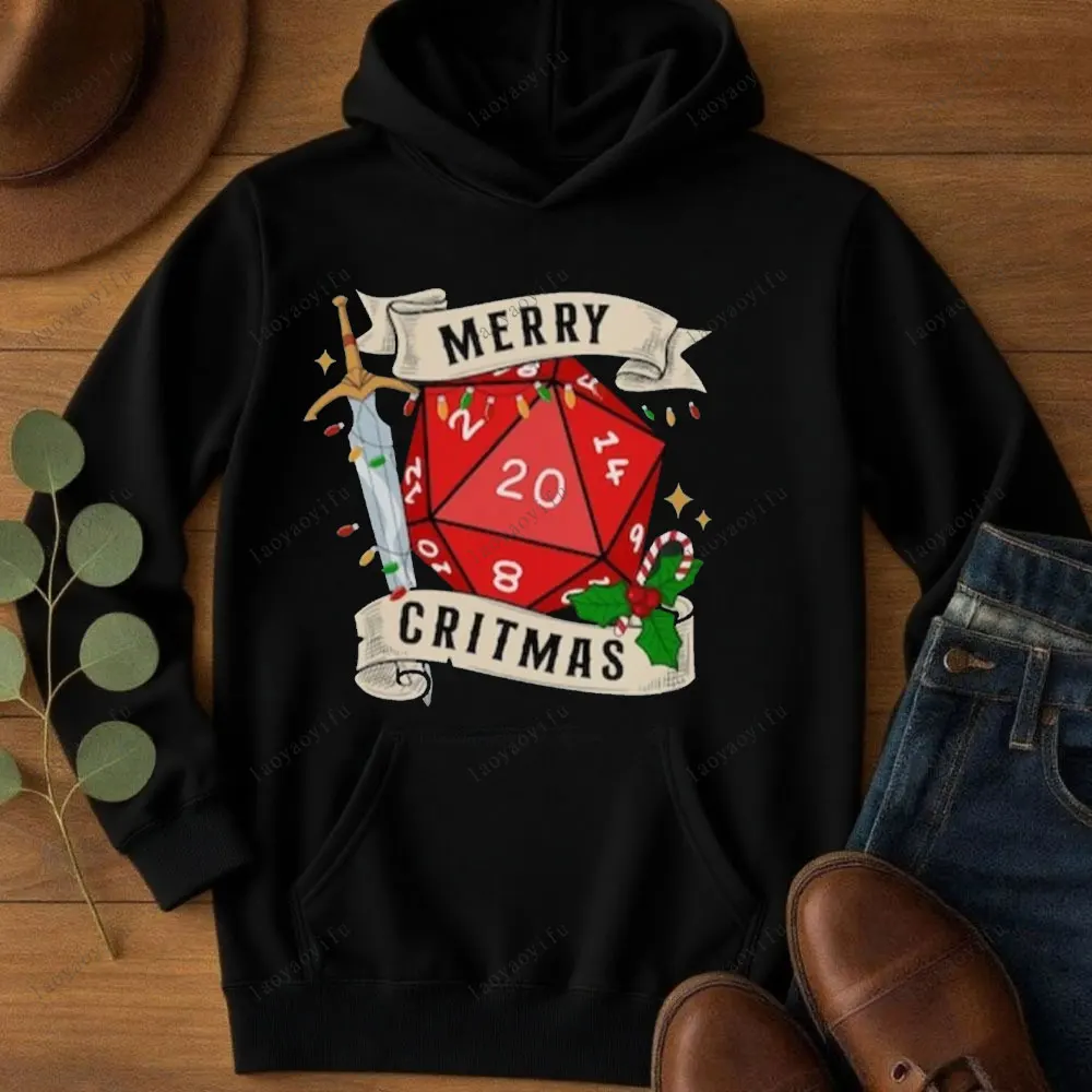 DND KERST SWEATSHIRT Dnd Kerst Unisex Dames Trui Kerst Dobbelstenen Comfortabel Warm Houden Trainingspak met lange mouwen