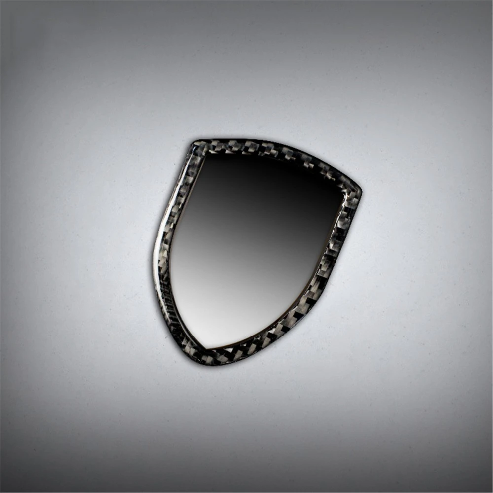 รถด้านนอกด้านหน้าโลโก้สัญลักษณ์Trimกรอบคาร์บอนไฟเบอร์สีดําFitสําหรับ-Porsche Cayenne Macan 2014-2019