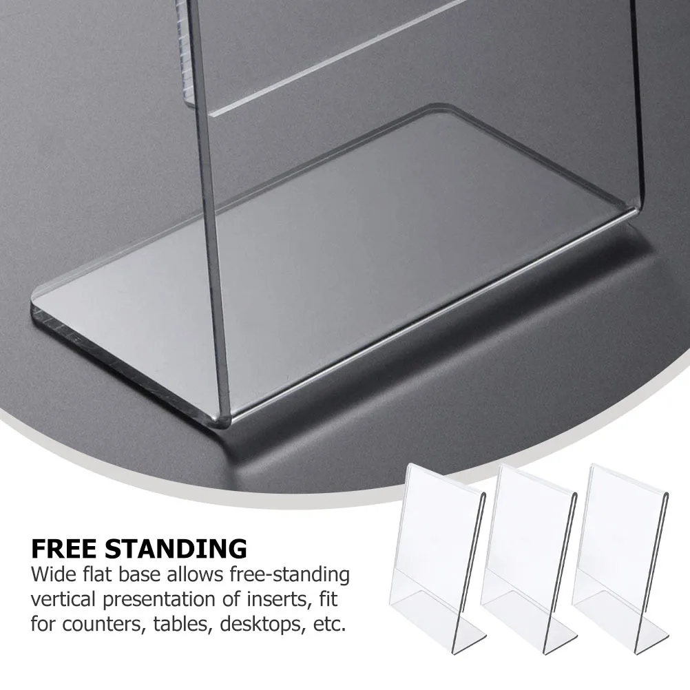 

3Pcs Acrylic Sign Holder Clear Back Document Menu Table Display Stand for Restaurant Office Bar Sign Holder