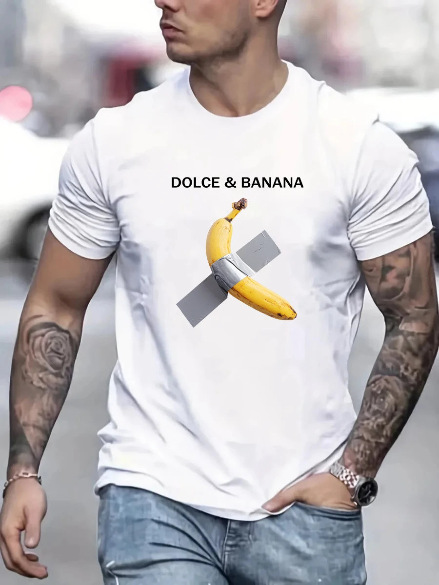 Summer Men Women T Shirt Designer Tee Tape banana Print Short Sleeve Cotton Tshirt Brand T-shirt Oversized Top Clothing