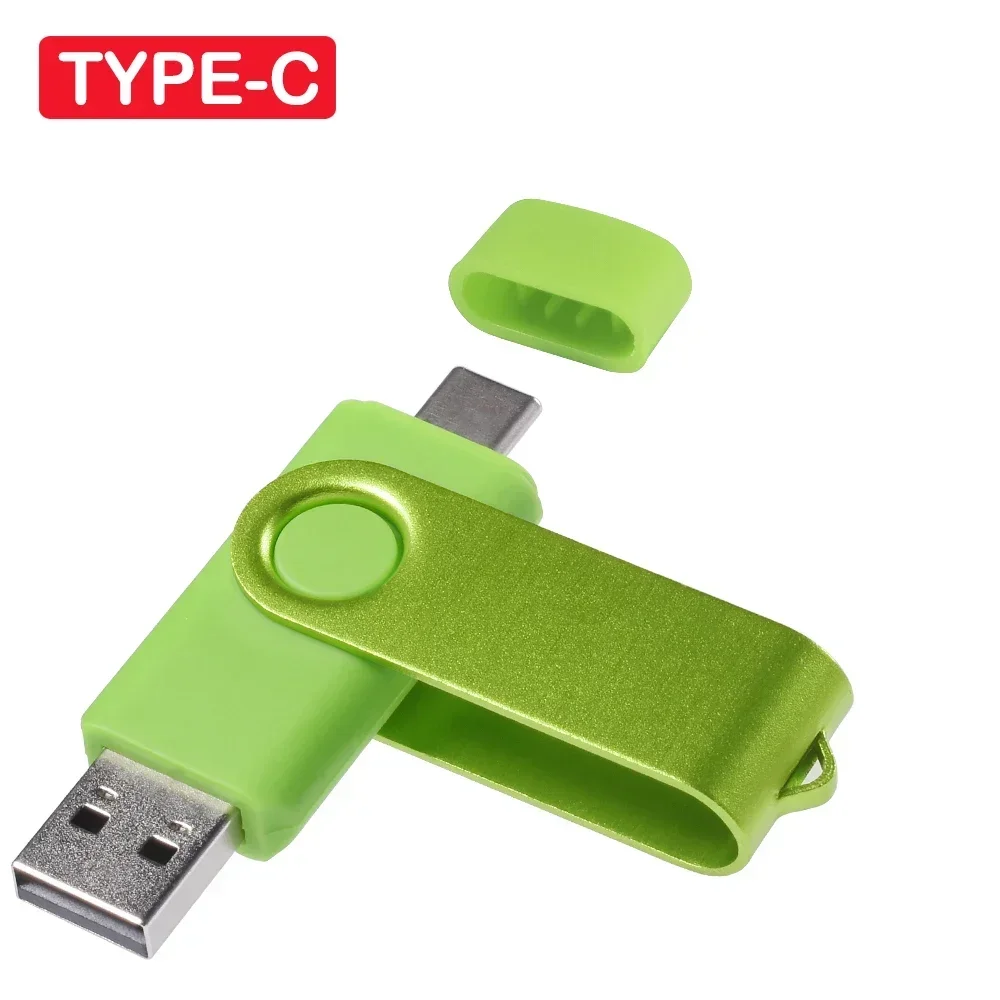 TYPE-C USB Flash Drive 128GB Red High Speed  Pen Drive 64GB Dark Blue Memory Stick 32GB Rotatable USB Stick 16GB Colorful U Disk