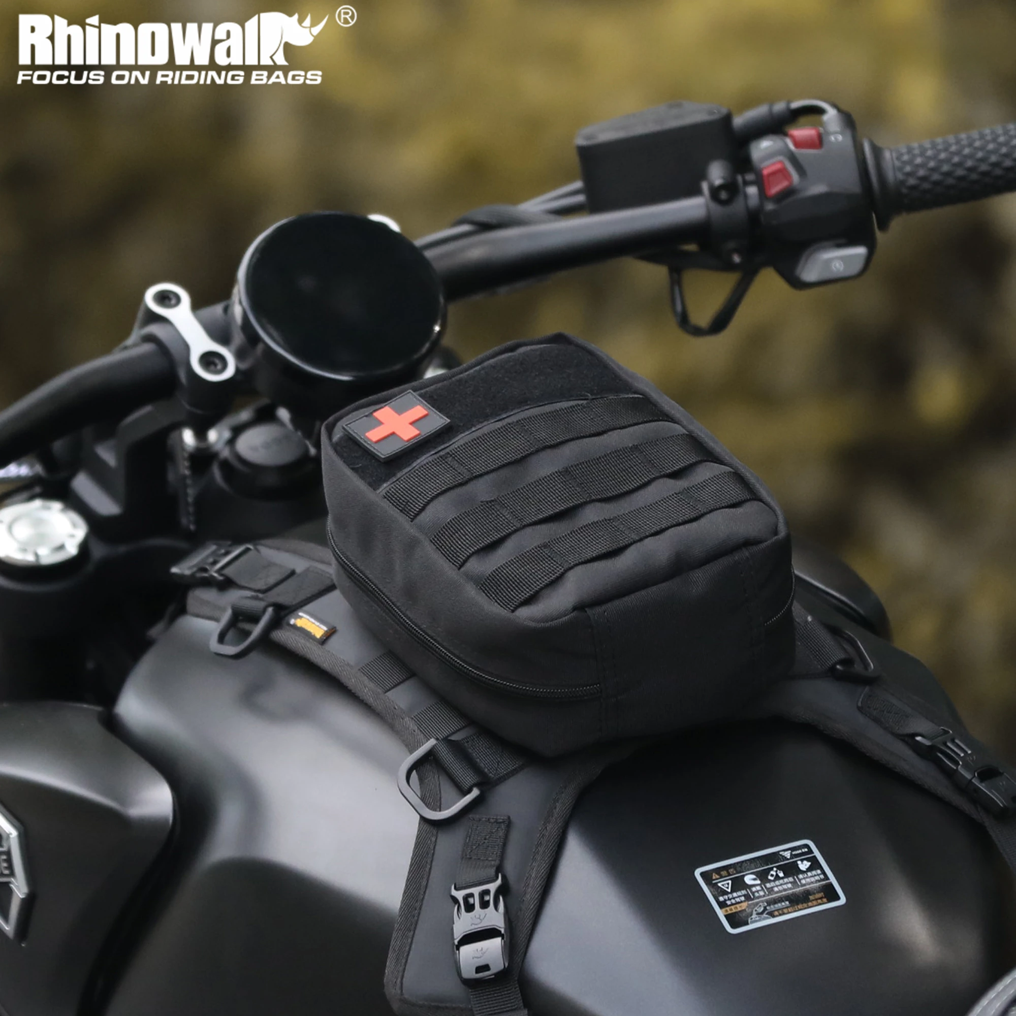 Rhinowalk Motorcycle Molle Medical Pouch Motor EMT First Aid Tool Bag Tactical Utility Pouch Outdoor Medical Supply Storage Bag