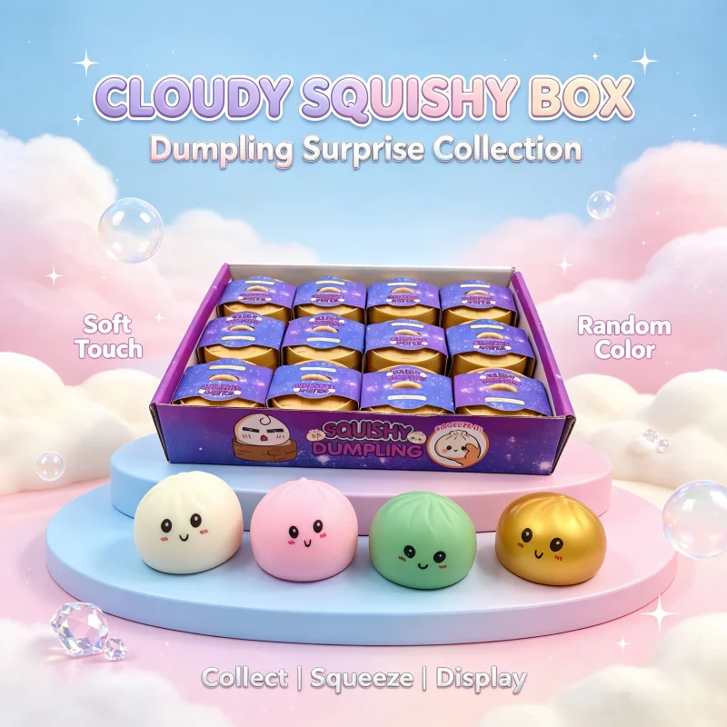 Soft Maltose Dumpling Squishy: Transparent Colorful Squeeze Toy, ASMR Stress Relief Ball, Sensory Fidget Toy for Kids Adults