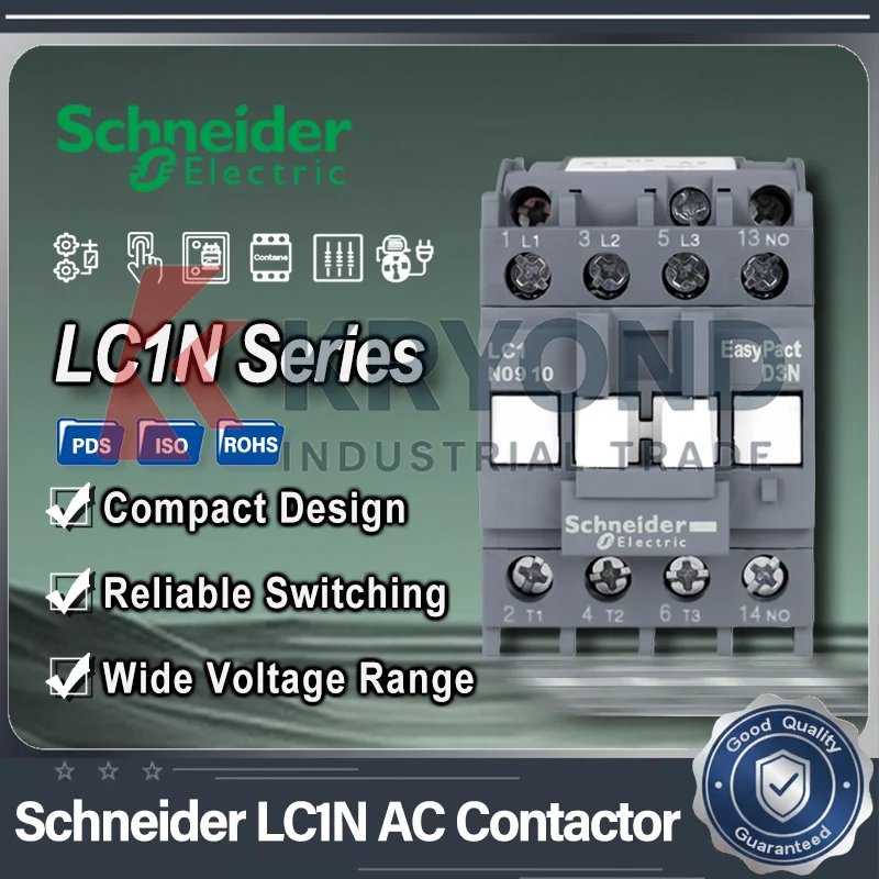 

Контактор переменного тока серии Schneider LC1N 0610 0910 1201 18A 25A 32A Катушка 220 В 110 В 380 В для управления двигателем и переключения цепи питания