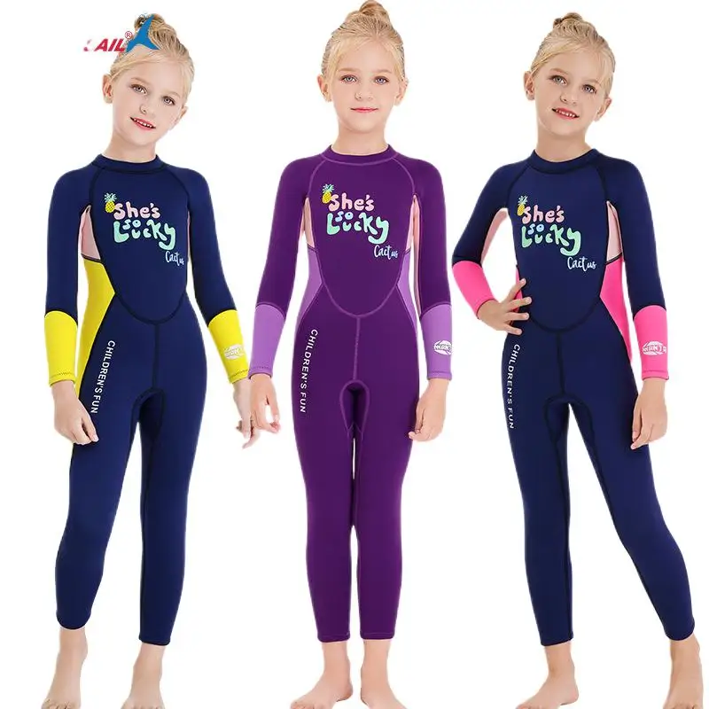 

Children's Warm Swimwear2.5MMOne-Piece Diving Suit Long Sleeve Cold-Proof Snorkeling Surfing Dive Skin