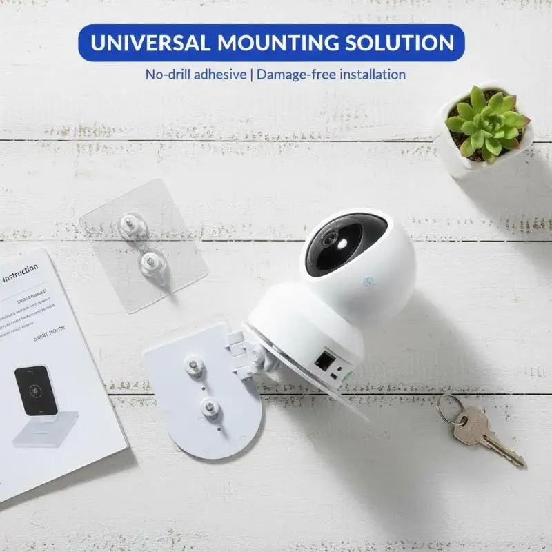 Camera Bracket L Shaped Wall Mount for PTZ Security Cameras Nail Free Adhesive No Tools for Home or Store