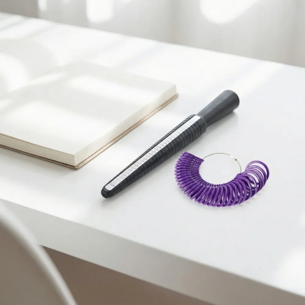 2Pcs Accurate Plastic Ring Sizer Uk Size Hk Size Finger Gauge Multifunction 4-in-1 Measuring Tool Jewelry Making