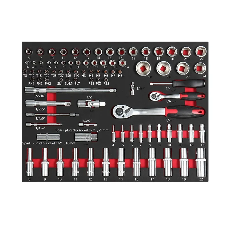 

Набор головок из пенопласта EVA 1/4 дюйма и 1/2 дюйма, 90 шт., набор ручных инструментов для автомеханики. Полный ремонт автомобилей, мотоциклов, двигателей и гаража
